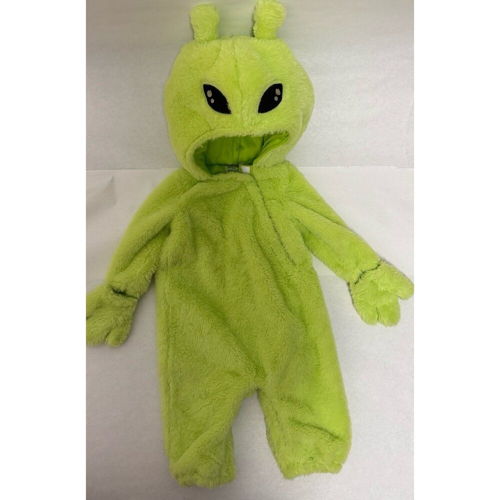Pottery Barn Kids Green Alien Baby Hooded Halloween Costume 6-12 Months